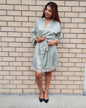 Load image into Gallery viewer, Lace Robe - Sage Green