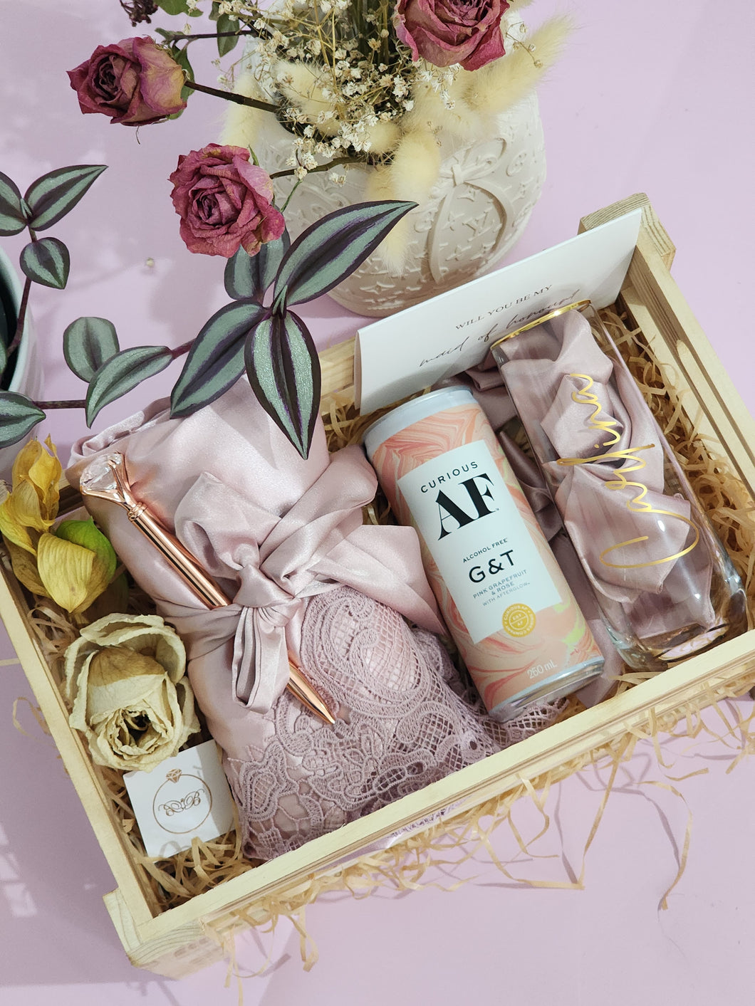 Wooden Crate Gift Set + Lace Robe
