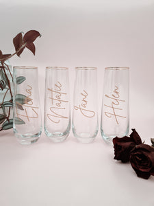 Personalised Glass Flutes